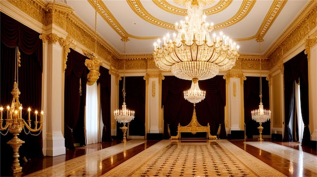 The royal palace of madrid is a grand ballroom.