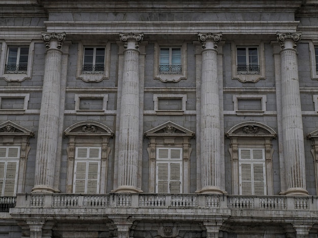 Royal palace madrid at sunset