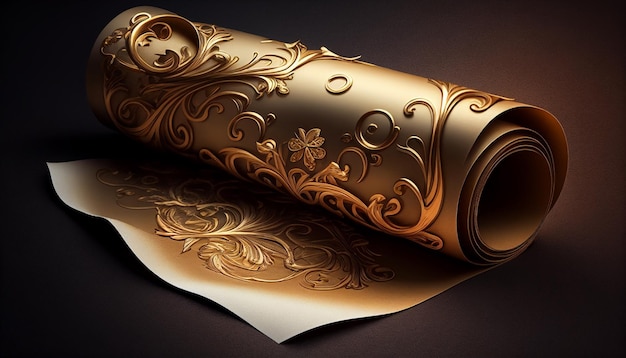 Photo royal parchment gold scroll paper