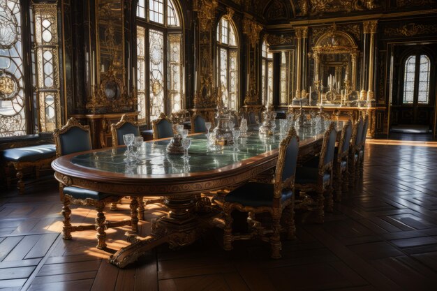 Photo the royal table antechamber of palace of versaille