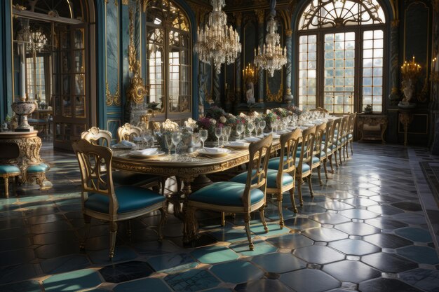 Photo the royal table antechamber of palace of versaille