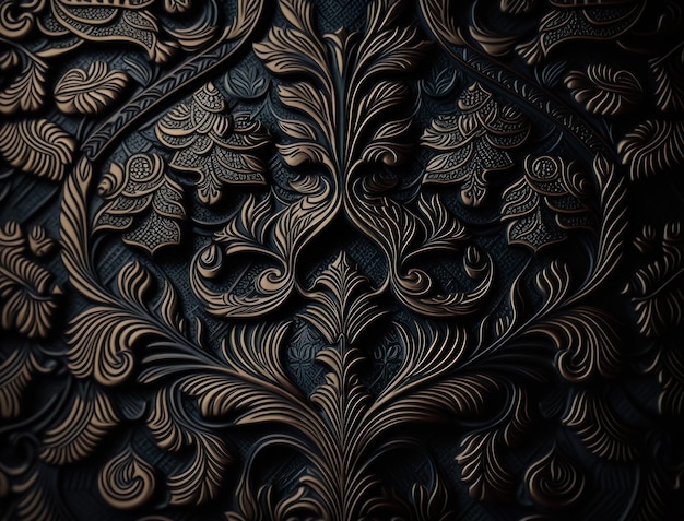 Royal vintage Victorian Gothic dark background Rococo venzel and whorl created with Generative AI technology