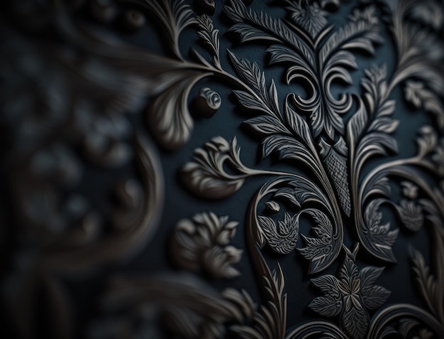 Photo royal vintage victorian gothic dark background rococo venzel and whorl created with generative ai technology