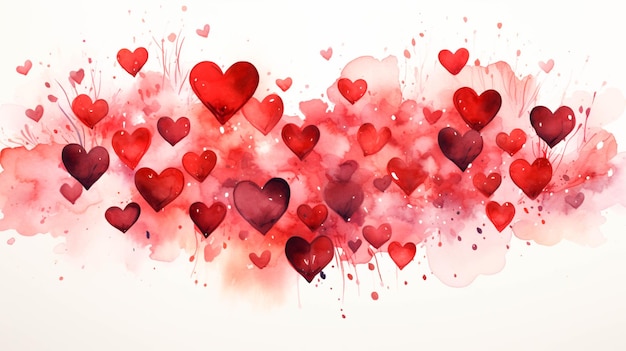 Royal watercolor valentine red transparent background