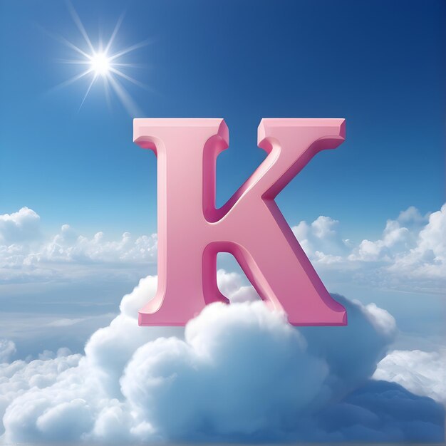 Roze 3D-letter K