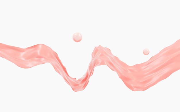 Roze abstracte vloeiende doek 3D-rendering