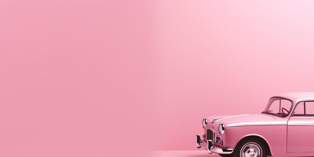 Foto roze achtergrond voor retro klassieke auto's