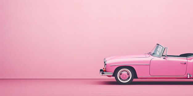 Roze achtergrond voor retro klassieke auto's