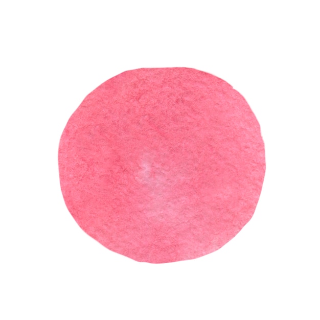 .Roze aquarel cirkel. Handgetekende aquarel penseelstreek of vlek