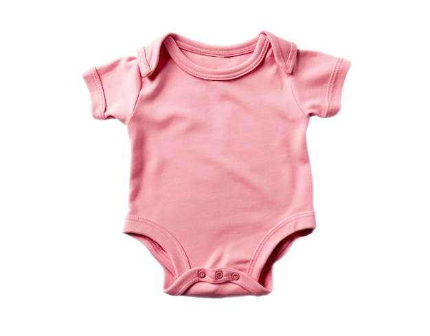 Roze babymeisje shirt bodysuit met korte mouw geïsoleerd op een witte achtergrond mock up voor ontwerp