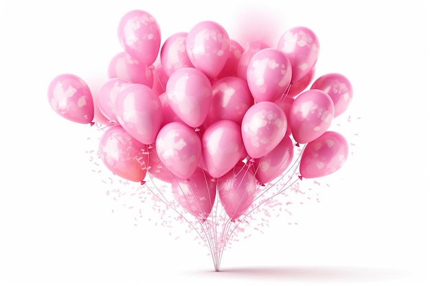 Roze ballonnen geïsoleerd op witte achtergrond Gegenereerd door AI