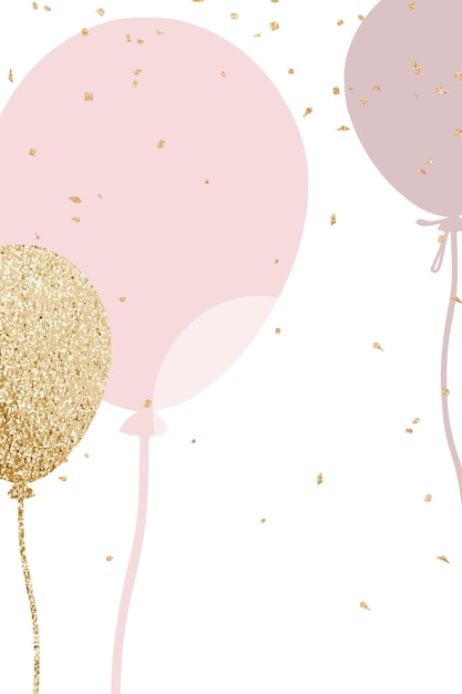 Roze ballonnen rand png doorzichtige achtergrond
