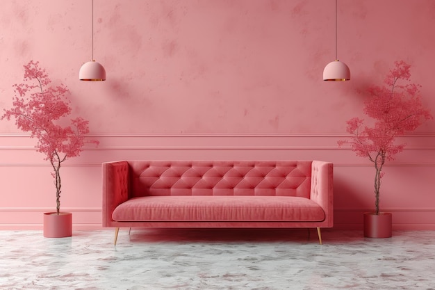 Roze bank voor de roze muur