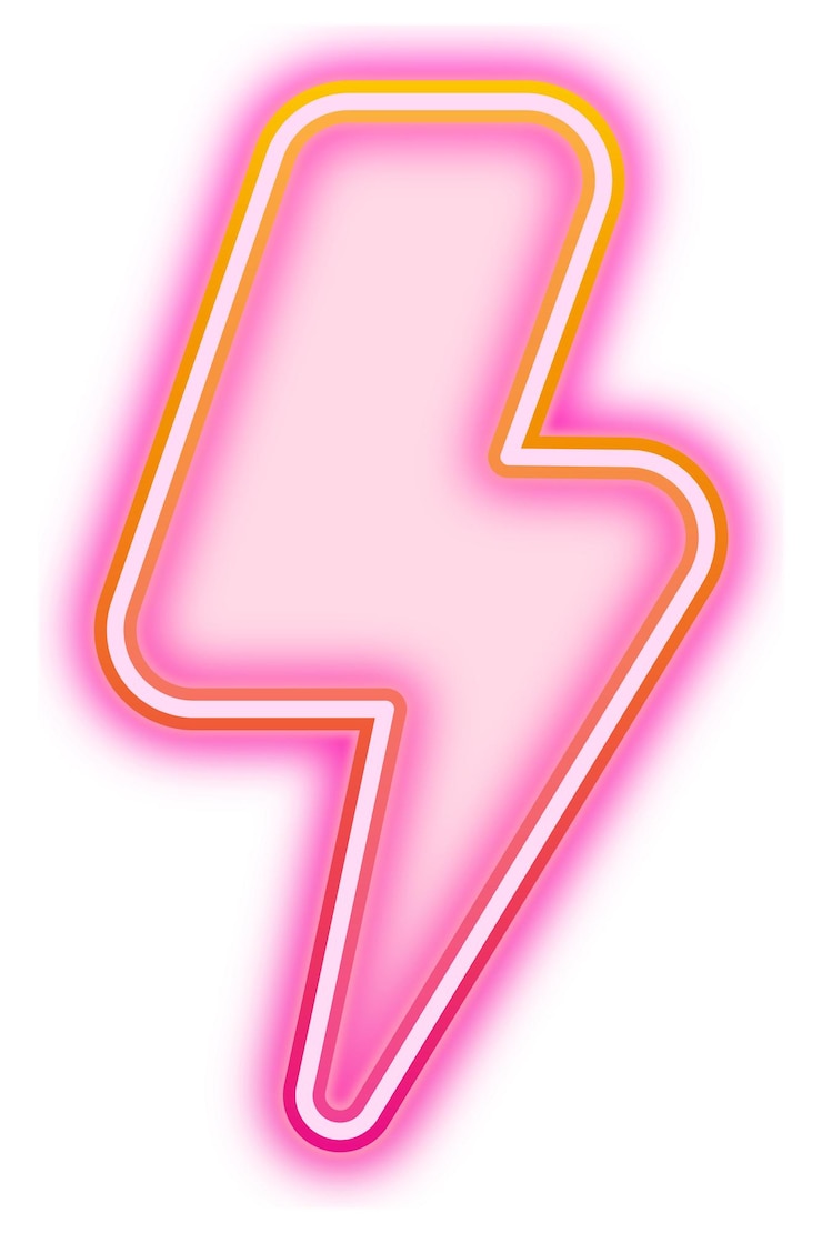 Foto roze bliksem png neon gradiënt icoon doorzichtige achtergrond