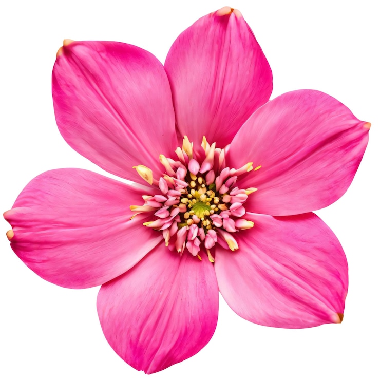 Foto roze bloem met zes bloemblaadjes