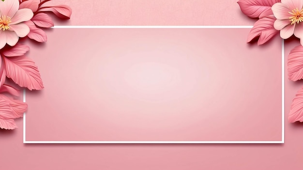 Foto roze bloem op gradiënt roze achtergrond botanisch behang voor presentatie sjabloon