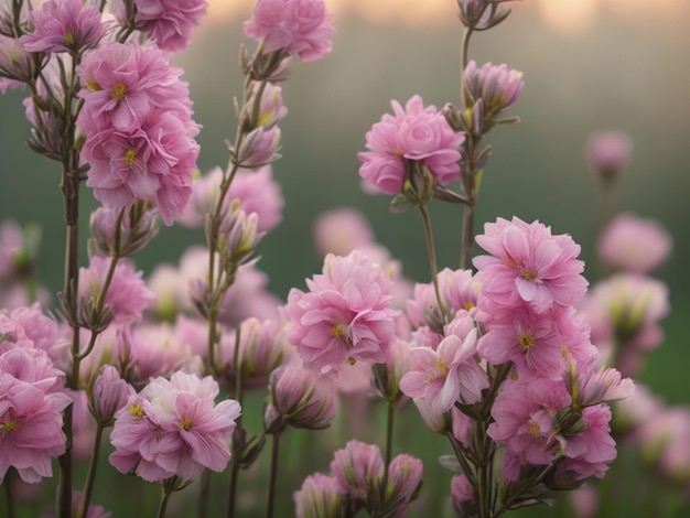 Roze bloemen achtergrond met zachte stijl en frame