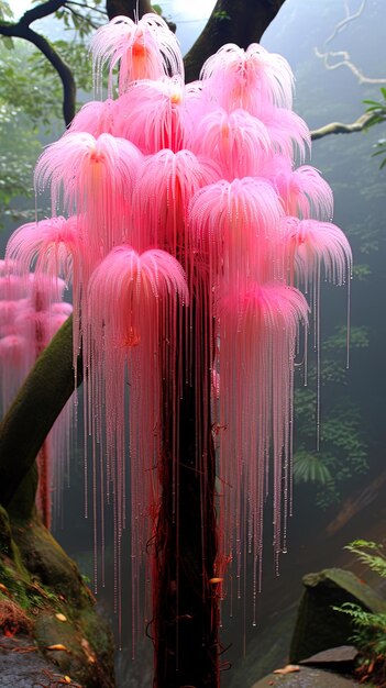 roze bloemen in de jungle