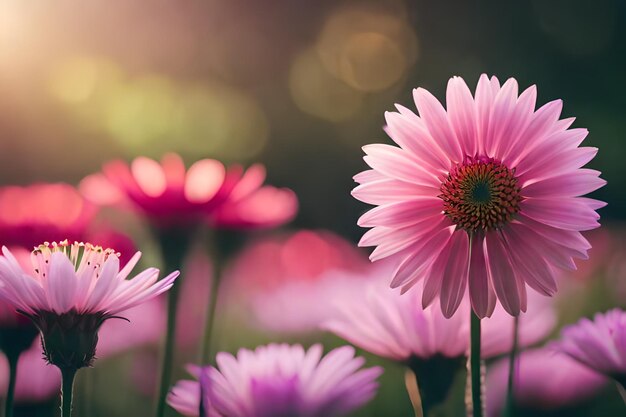 Roze bloemen in het zonlicht