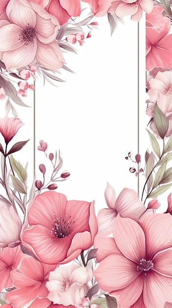 Roze bloemen met een raamvrije vector