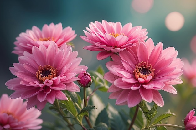 Roze bloemen met een vervaagde achtergrond