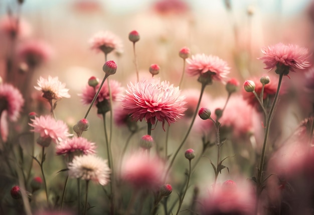 Roze bloemen met onscherpe achtergrond erachter