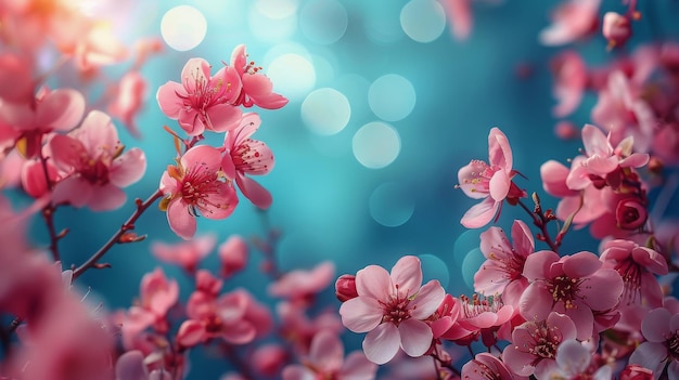 Roze bloemen van dichtbij op een boom