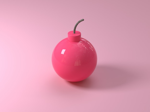 Foto roze bol bal ontploffing 3d-rendering roze scène