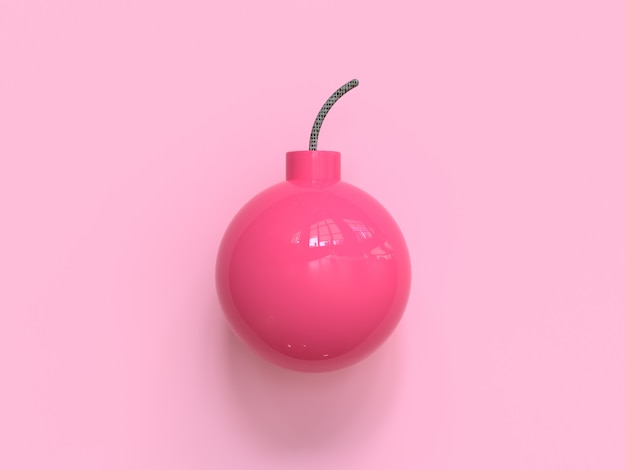 Foto roze bol bal ontploffing 3d-rendering roze scène