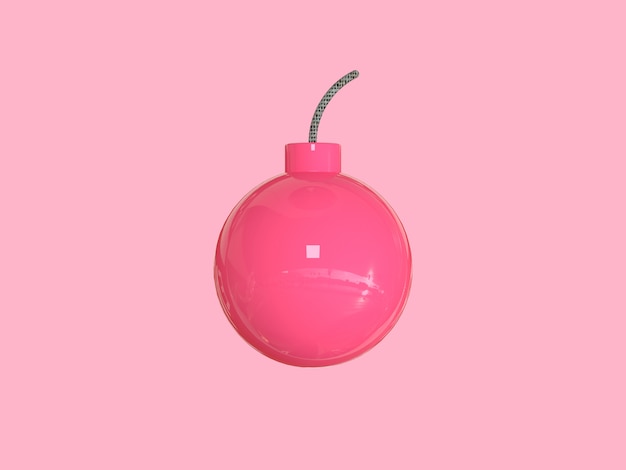 roze bol bal ontploffing 3D-rendering roze scène