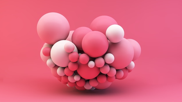 Roze bollen achtergrond 3D-rendering