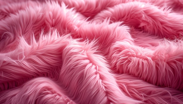Roze bont textuur bovenaan roze schapenvel achtergrond bont patroon textuur van roze shaggy bont wol