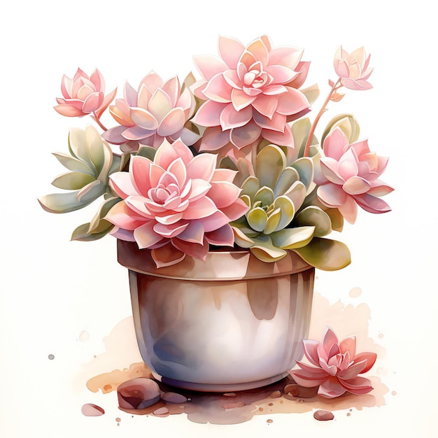 Roze cactus op witte achtergrond