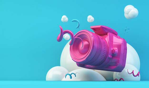 Roze camera illustratie