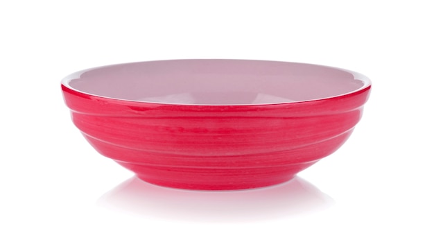 Roze ceramische kom op wit