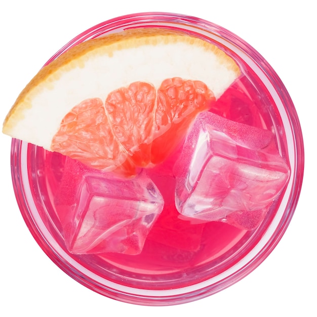 Roze cocktail met wodka en grapefruit en ijs