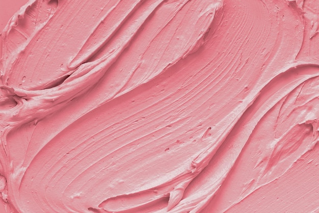 Roze crèmetextuur Bescherming en voeding van de gezichtshuid Macro