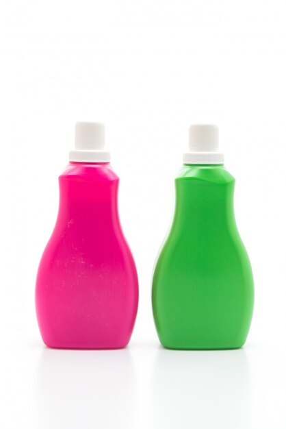 roze en groene plastic fles voor wasmiddel