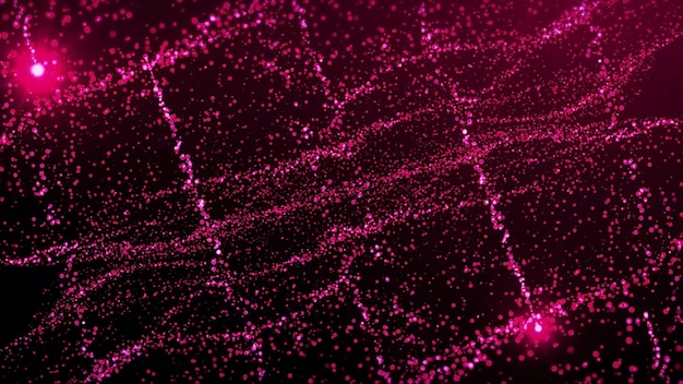 Roze en rode glitterbeweging een heldere achtergrond in computergrafiek in de abstractie van glitter