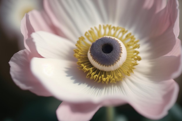 Roze en witte anemoonbloem Illustratie AI Generatief