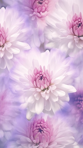 Roze en witte chrysant Witte paarse chrysanten bloemen op witte achtergrond AI gegenereerd