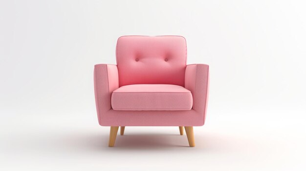 roze fauteuil op een witte achtergrond