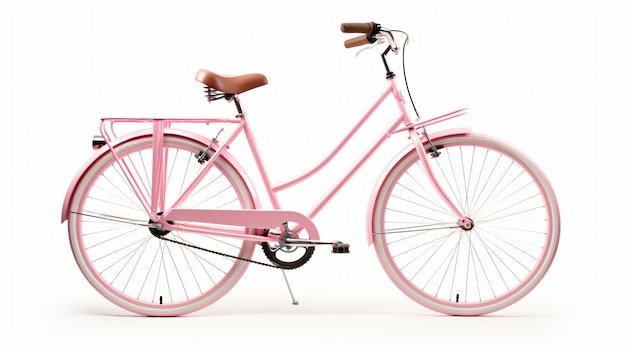 Roze fiets geïsoleerd op witte achtergrond