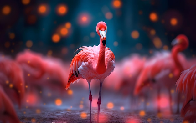 Roze Flamingo fotoachtergrond