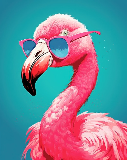 Roze flamingo-poster