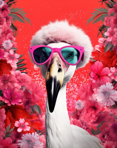 Roze flamingo-poster