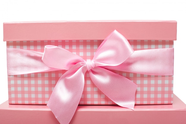 Roze geschenkdozen met linten