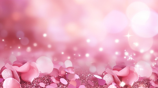 Roze glitter roze bokeh cirkel abstracte lichte achtergrond Roze roos stralende lichten sprankelende glit