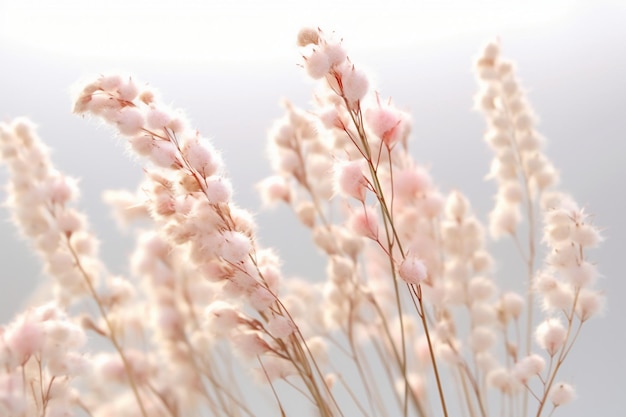 Roze gras in de wind