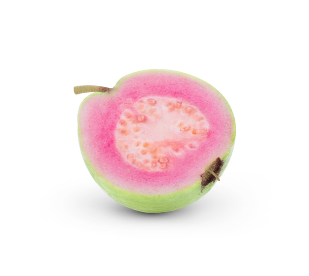 Roze guave geïsoleerd op een witte ondergrond